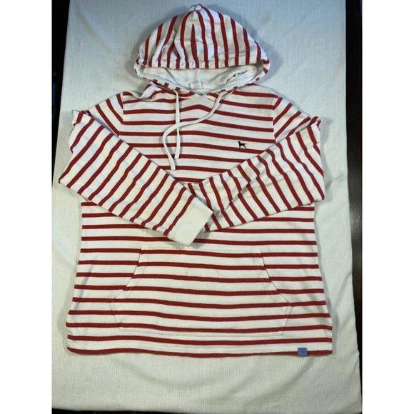 The Black Dog Red White Stripe Hoodie Pullover Cotton Nautical Casual Unise - Picture 9 of 12